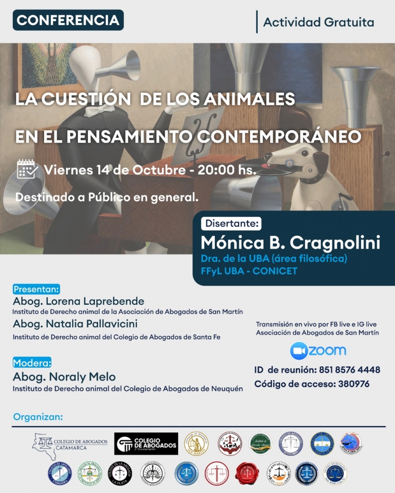 La cuestión de los animales en el pensamiento contemporáneo - 14/10/2022